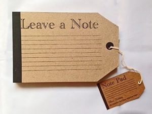 NATURAL CARD LUGGAGE TAG PAD LEAVE A NOTE