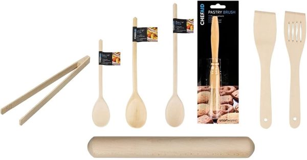 CHEF AID WOODEN UTENSILS SET 8/PCS