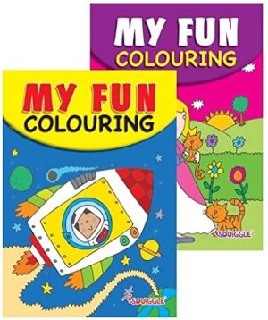 SQUIGGLE A5 ASSORTED PRINCESS & SPACE COLOURING BOOK