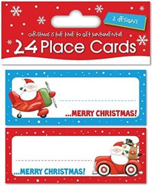 24 X TRADITIONAL CHRISTMAS PLACE CARDS NAME TABLE SETTINGS CUTE DESIGNS PERFECT FOR DECORATING