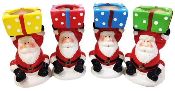 SET OF 2 SANTA TEA LIGHT HOLDER FOR DECORATION