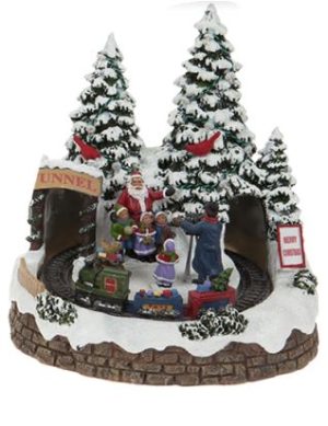 TUNNEL DESIGN RESIN SCENE WITH 3 REVOLVING PARTS