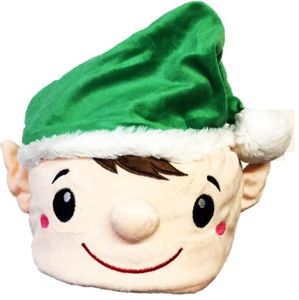 GREEN PLUSH ELF HAT SANTA HELPER