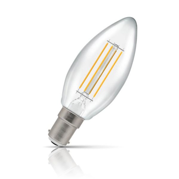 CROMPTON SMALL EDISON SCREW / SES 4.8W E27 2700K WARM WHITE LED CANDLE BULB