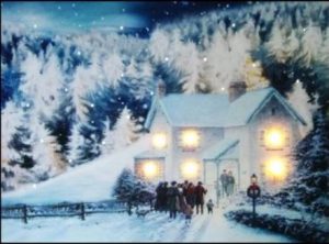 LED CANVAS WALL LIGHT FAMILY HOME WINTER SCENE CHRISTMAS