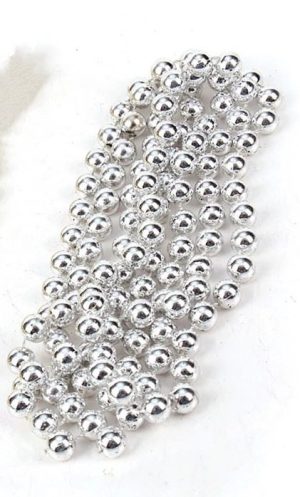 CHRISTMAS BEAD CHAIN SILVER 3M