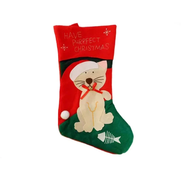 CHRISTMAS / XMAS CAT STOCKING WITH MESSAGE 98696CAT