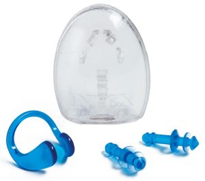 SILICONE EAR PLUGS NOSE CLIP COMBO SET + CASE SWIMMING WATER POOL SEA