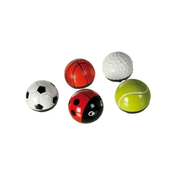 PACK OF 4 ASSORTED DESIGN METAL BALLS WITH PULL BACK