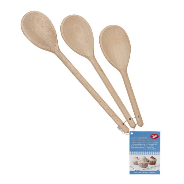 TALA WOODEN COOKING SPOON 3 PIECES SET