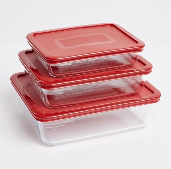 PYREX COOK & FREEZE NEW 3PC COOK & FREEZE SET COLOURED LID (241P/242P/243P)