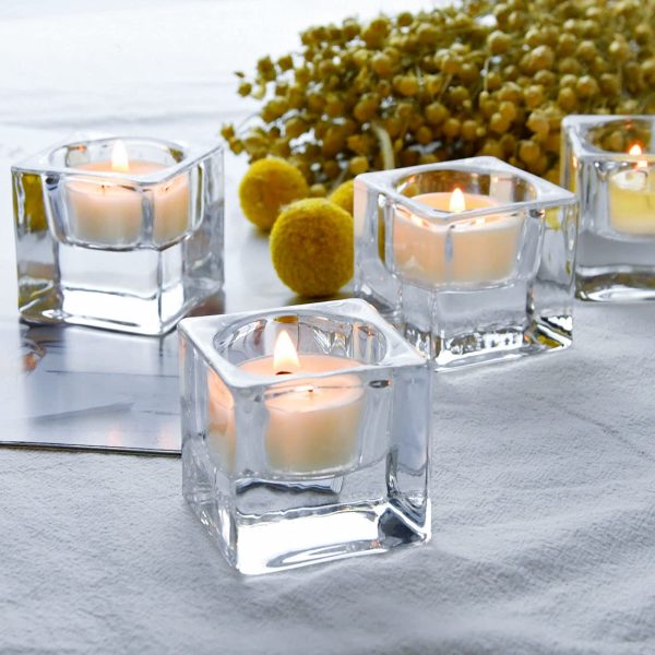 CLEAR DOUBLE GLASS TEALIGHT HOLDER