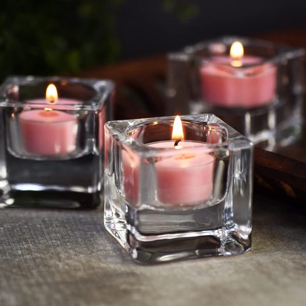 CLEAR DOUBLE GLASS TEALIGHT HOLDER