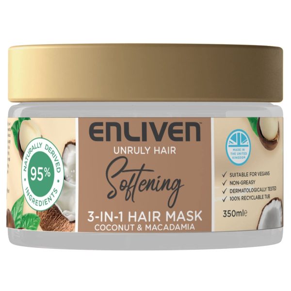 ENLIVEN SOFTENING COCONUT & MACADAMIA 3 IN 1 HAIR MASK 350ML