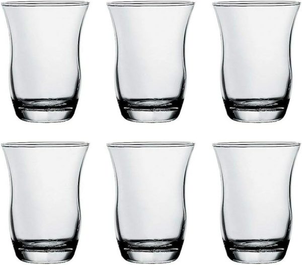 PASABACHE PLAIN TURKISH TEA GLASS PLATE PACK OF 6