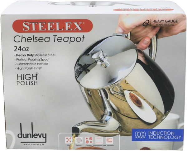 STEELEX CHELSEA STAINLESS STEEL TEAPOT 24OZ / 680ML