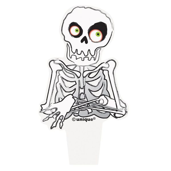 PACK OF 12 HALLOWEEN SKELETON PLASTIC PICKS