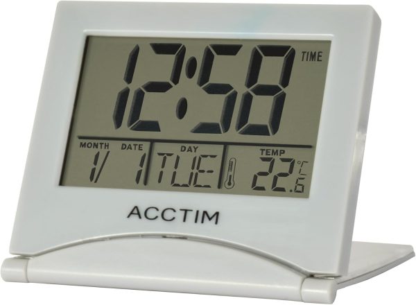 ACCTIM MINI FLIP 2 FOLDING TRAVEL LCD ALARM CLOCK - MIDNIGHT BLUE