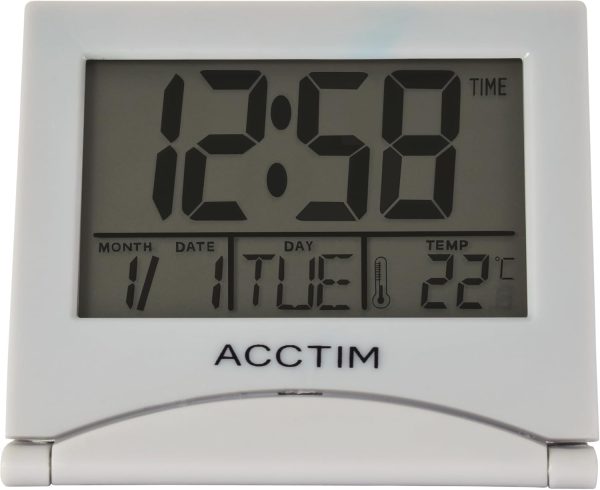 ACCTIM MINI FLIP 2 FOLDING TRAVEL LCD ALARM CLOCK - MIDNIGHT BLUE