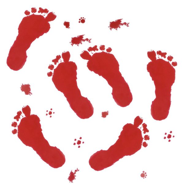 HALLOWEEN BLOODY FOOTPRINT STICKER 40 X 30CM