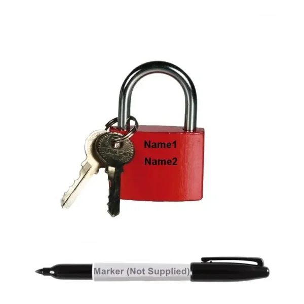 METAL RED LOVE PADLOCK WITH 2 KEYS