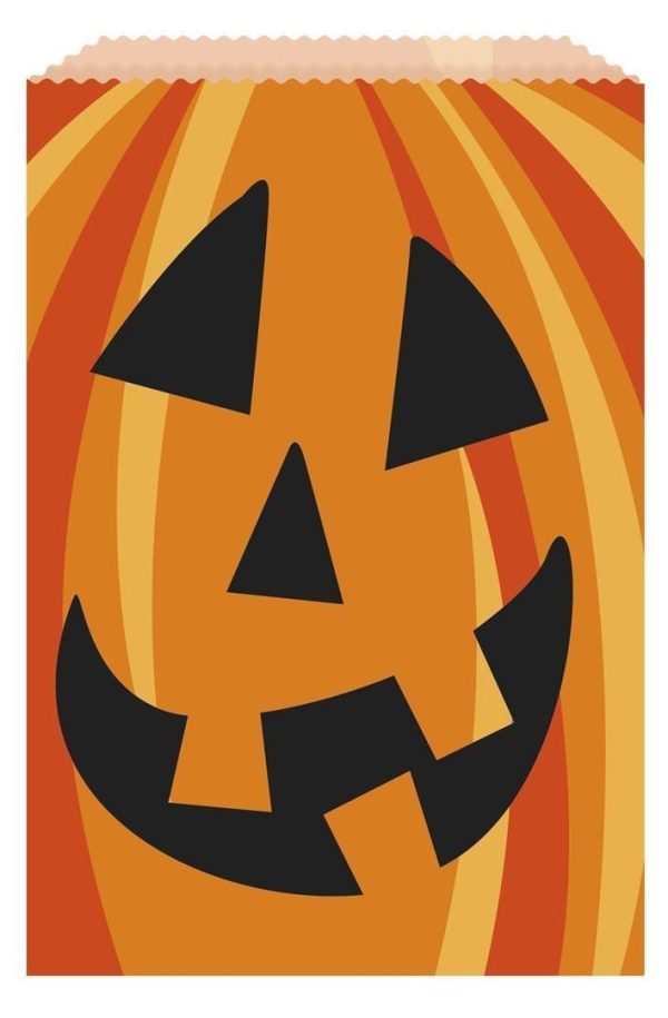 PACK OF 8 PUMPKIN HALLOWEEN TREAT BAGS