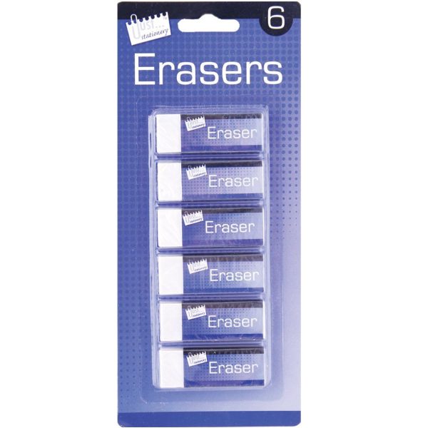 6 WHITE ERASERS