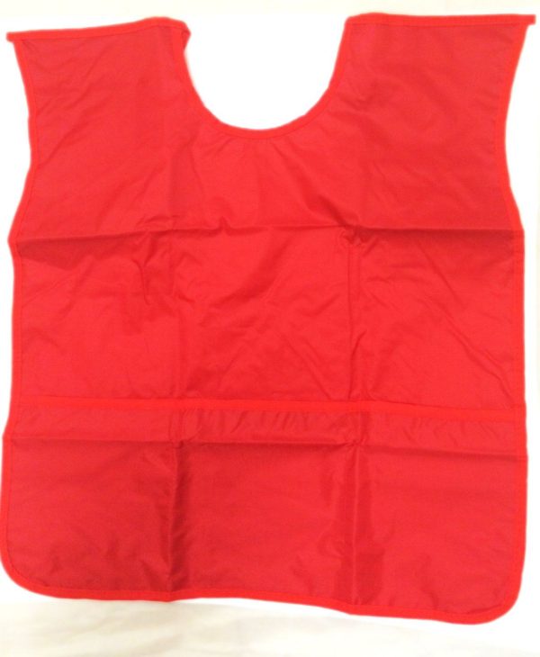 RED SLEEVELESS KIDS FUN PAINTING PAINT PLAY APRON WIPE CLEAN WATERPROOF PROTECT CLOTHING