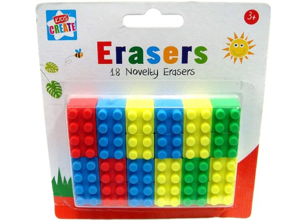 BRIGHTS NOVELTY BRICK BLOCK ERASERS PACK OF 8