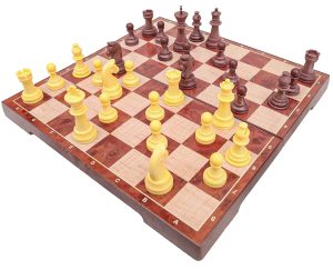 RECTANGULAR WOODEN CHESS MAGNETIC FOLDING IN BOX