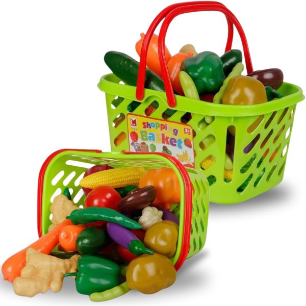 VEGETABLE SHOPPING BASKET PRETEND TOY ONLY ONE