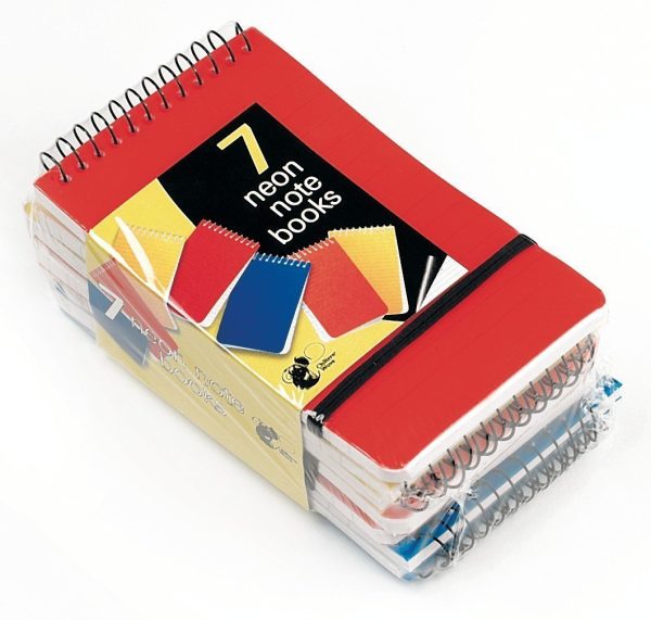 CHILTERN WOVE NEON NOTEBOOKS SMALL 5PK - 135MM X 90MM