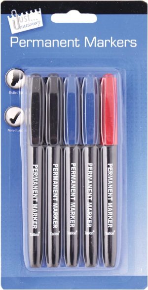 TALLON RAPID DRY PERMANENT MARKERS - PACK OF 5