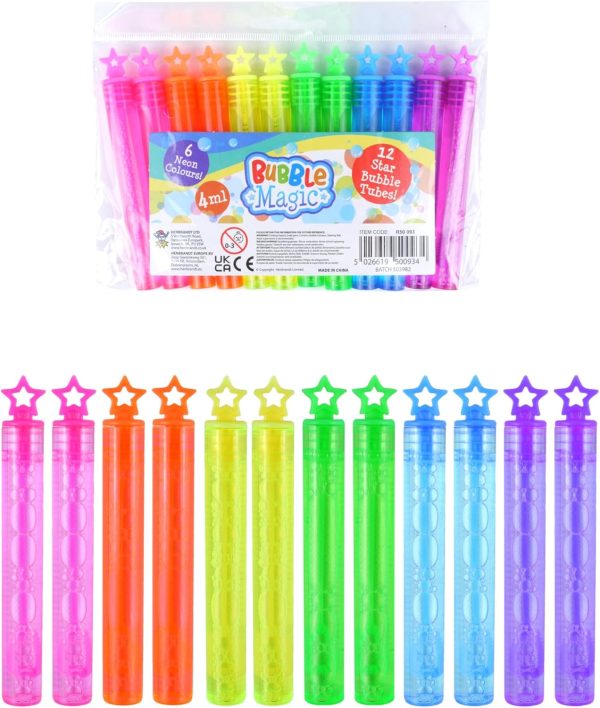 BUBBLE PARTY TUBE 10.5CM 4ML PACK OF 12