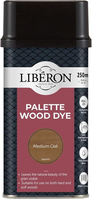 LIBERON PALETTE WOOD DYE 250ML - MEDIUM OAK