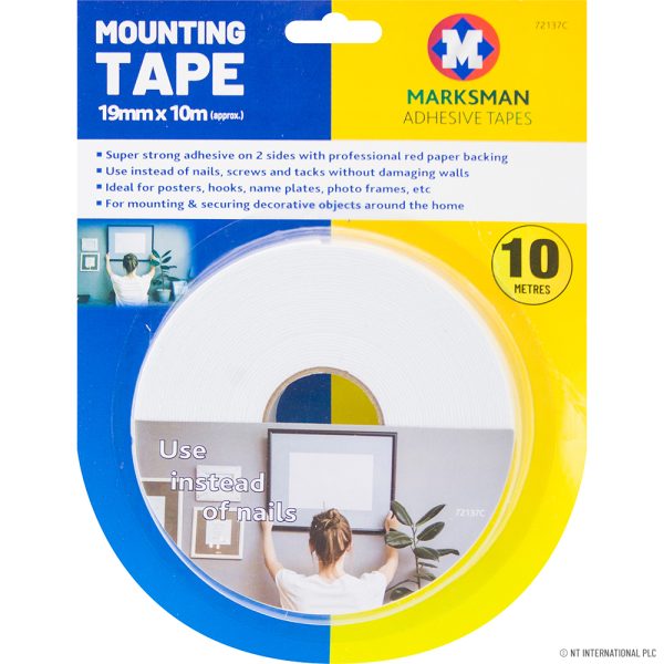 MARKSMAN WHITE MOUNTING TAPE 19MM X 10M