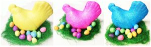 EASTER DECORATION HEN WITH GRASS EGGS