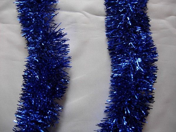 2M (6.5 FT) CHRISTMAS TINSEL TREE DECORATIONS TINSEL GARLAND (BLUE)