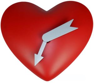 WALL CLOCK HEART WITH MOTION
