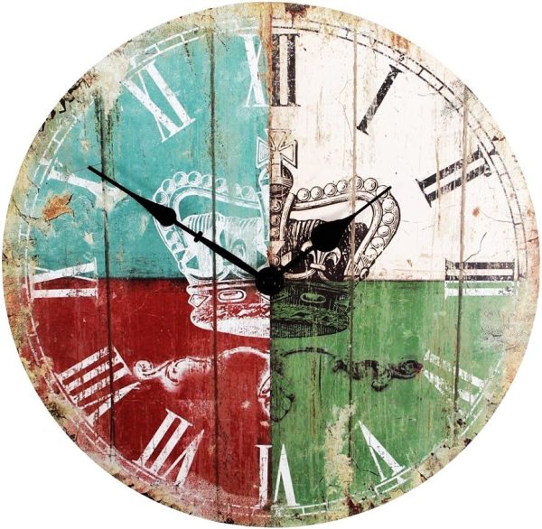 WOODEN WALL CLOCK CROWN DESIGN