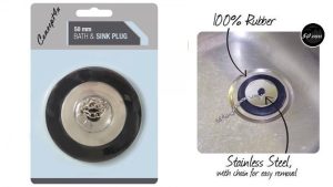 50MM BLACK AND SILVER RUBBER PLUG WITH CHAIN