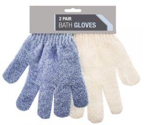 2 PAIR BATH GLOVES ASSORTED COLOUR B01450II1S 43784