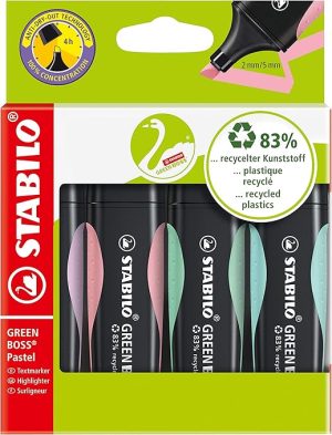 STABILO GREEN BOSS PASTEL WALLET OF 4