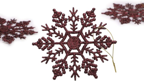 THEME MACHINE CHRISTMAS GLITTER MOCHA BROWN STAR / BAUBLES / SNOWFLAKE GARLAND 2M