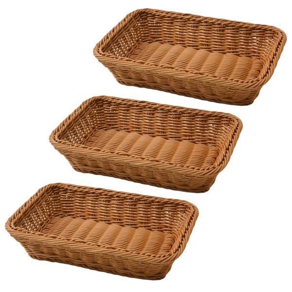 RECTANGLE WOOVEN WICKER BREAD BASKET 23X17X6.5CM