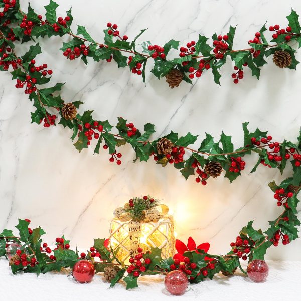 200CM PINE AND BERRY GARLAND X 25CM