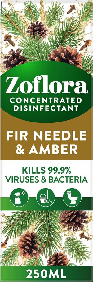 ZOFLORA MULTIPURPOSE DISINFECTANT CONCENTRATED NEEDLE & AMBER 250ML