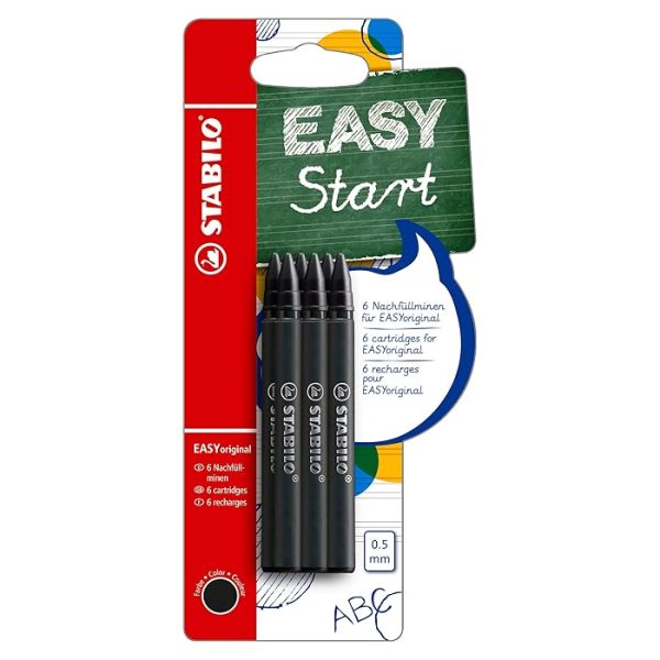 STABILO EASYORIGINAL REFILLS BLACK IN BLISTER OF 6 PCS