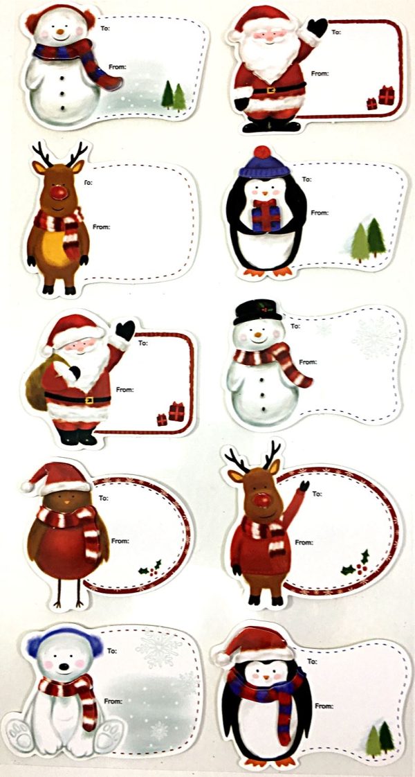 10 CHRISTMAS GIFT TAGS 3D DESIGN