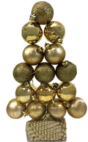 16 PIECE TREE DECORATION SET GOLD COLOURS